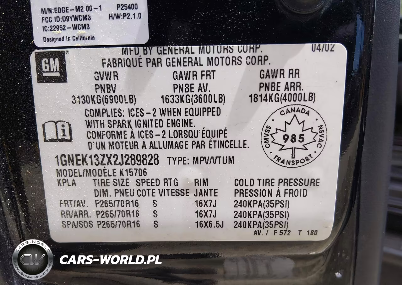 2002 Chevrolet Tahoe Ls-Lt-Z71 VIN:1GNEK13ZX2J289828 - 9