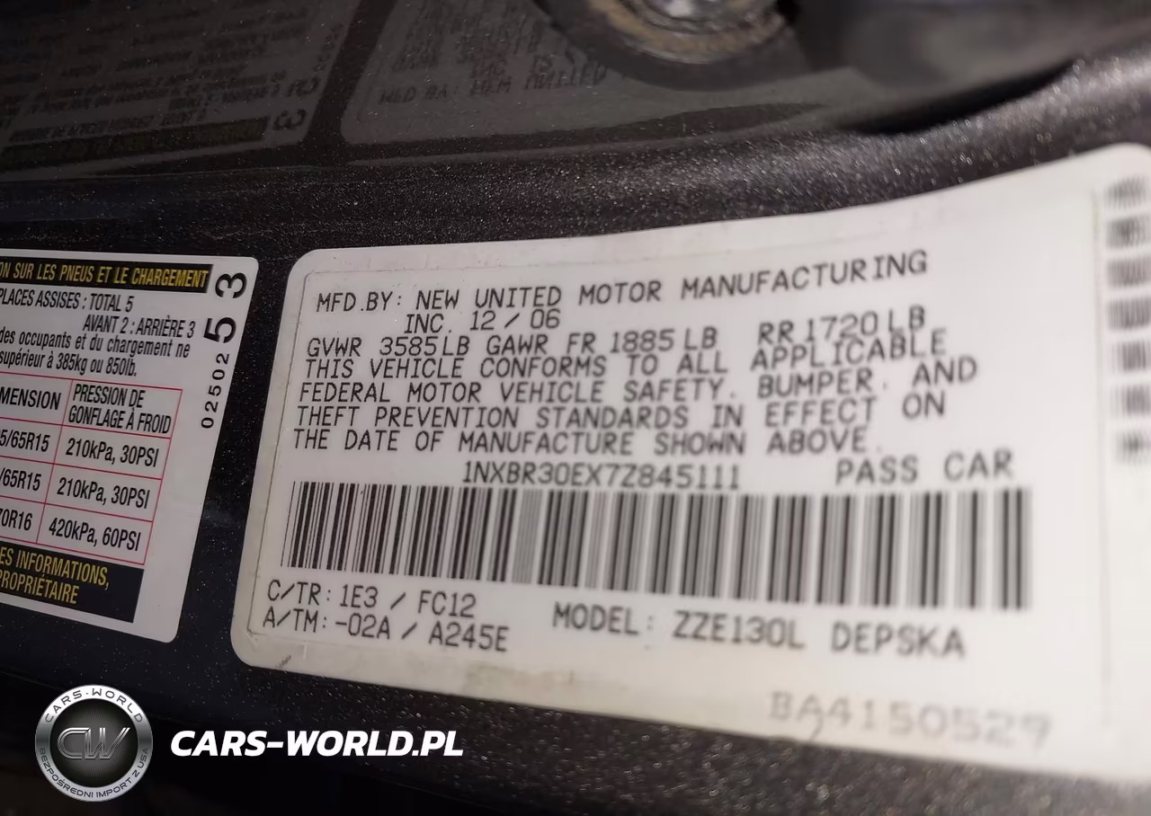 2007 Toyota Corolla S VIN:1NXBR30EX7Z845111 - 9