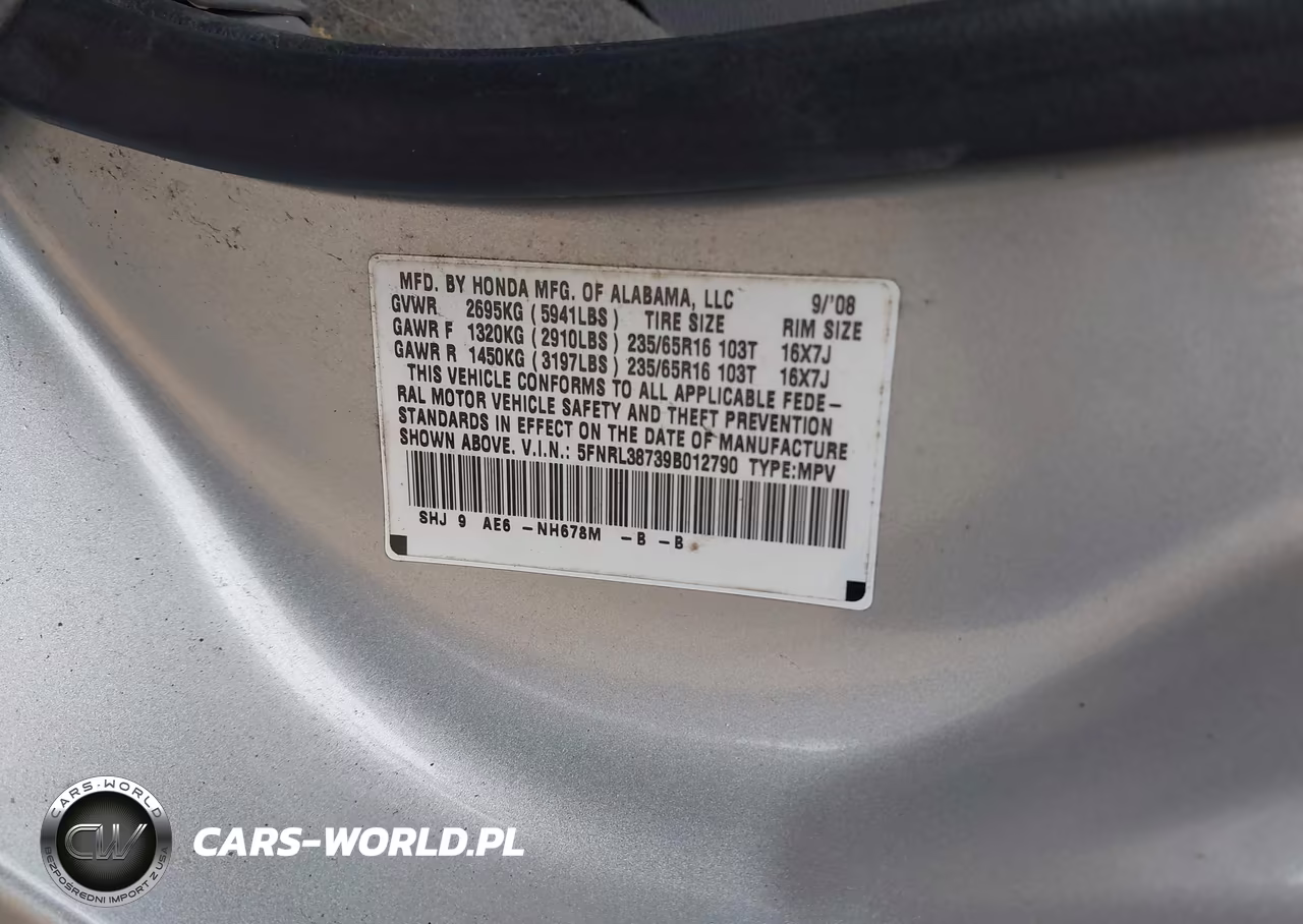 2009 Honda Odyssey Ex-L VIN:5FNRL38739B012790 - 9