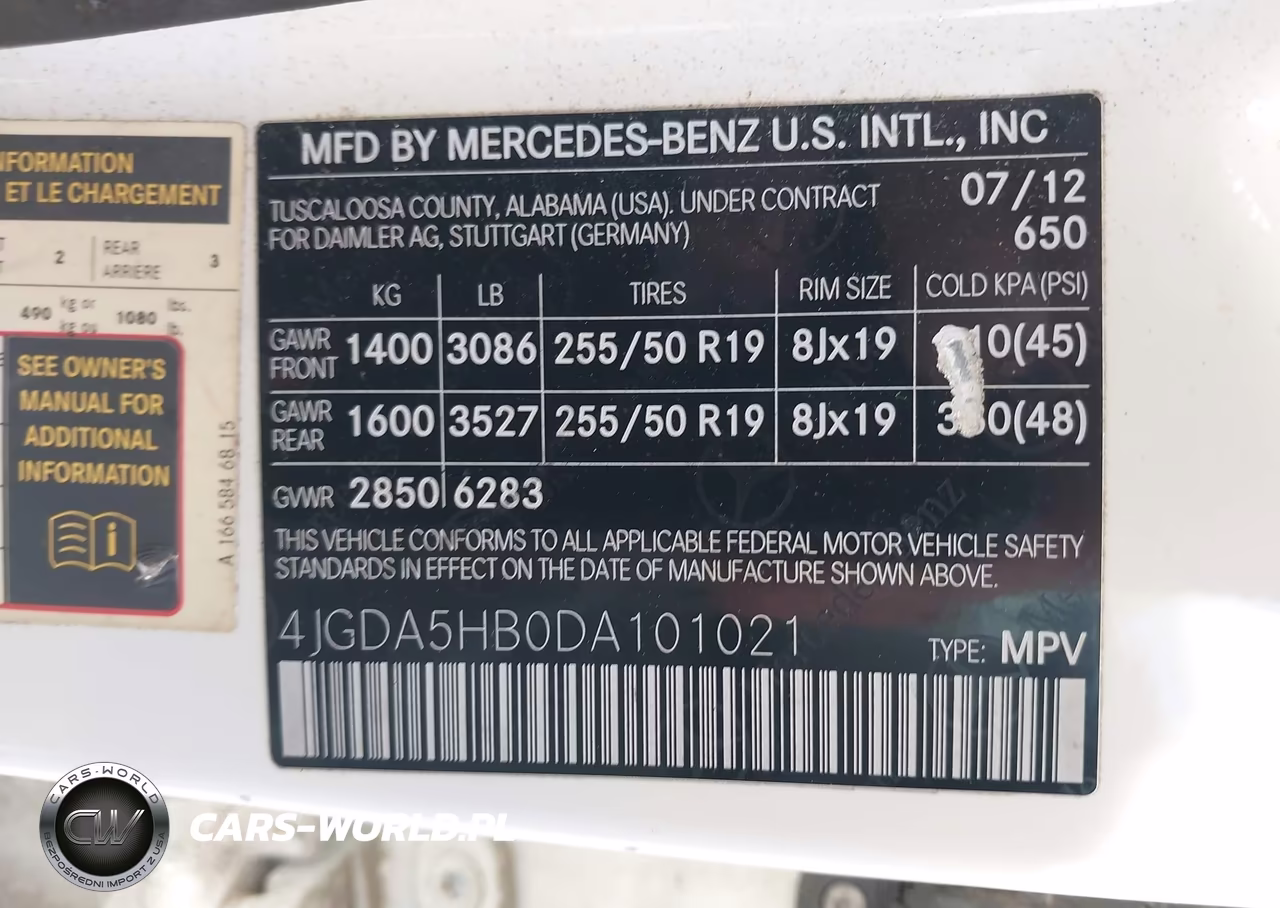 2013 Mercedes-Benz Ml 350 4Matic VIN:4JGDA5HB0DA101021 - 9