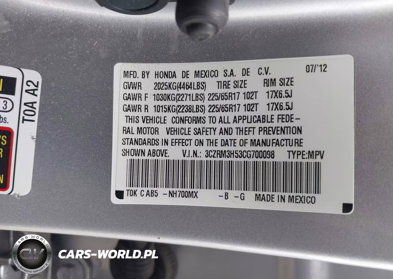 2012 Honda Cr-V Ex VIN:3CZRM3H53CG700098 - 9