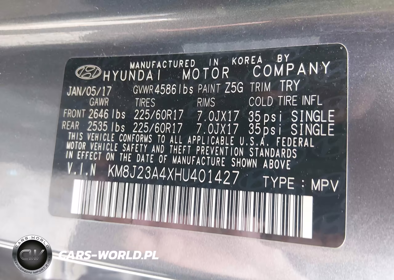 2017 Hyundai Tucson Se VIN:KM8J23A4XHU401427 - 9