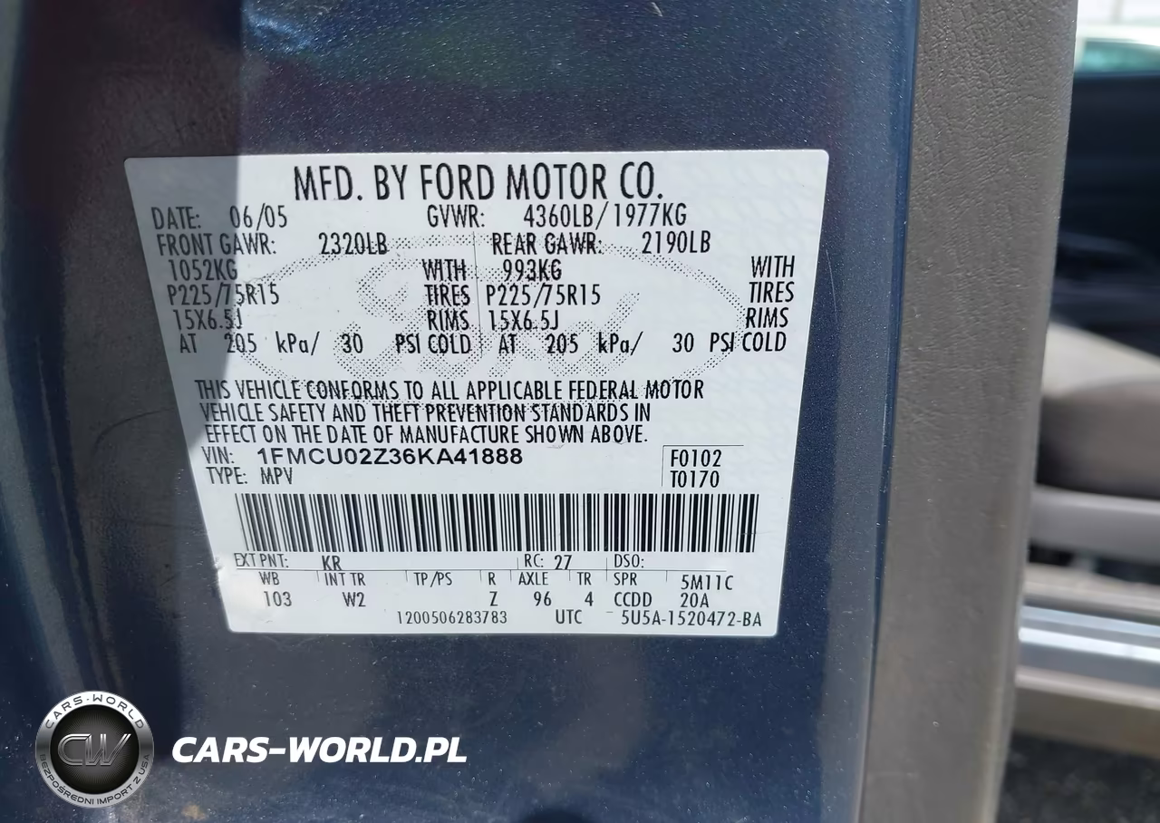 2006 Ford Escape Xls VIN:1FMCU02Z36KA41888 - 9