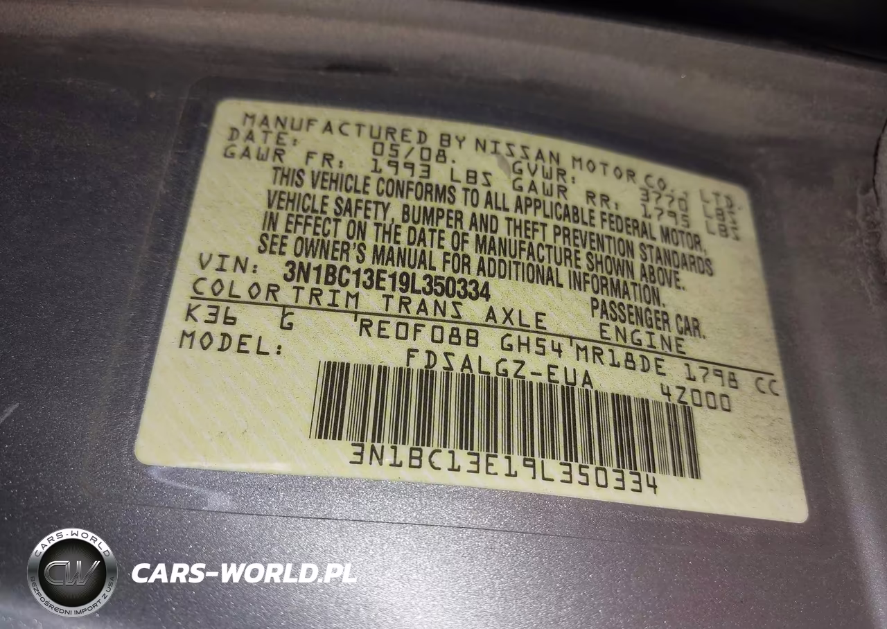 2009 Nissan Versa 1.8Sl VIN:3N1BC13E19L350334 - 9