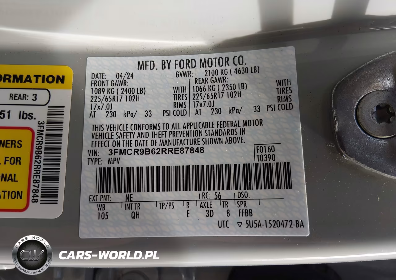 2024 Ford Bronco Sport Big Bend VIN:3FMCR9B62RRE87848 - 9