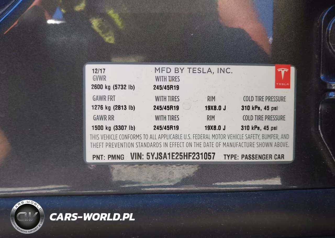 2017 Tesla Model S 100D-60D-75D-90D-P100D VIN:5YJSA1E25HF231057 - 9
