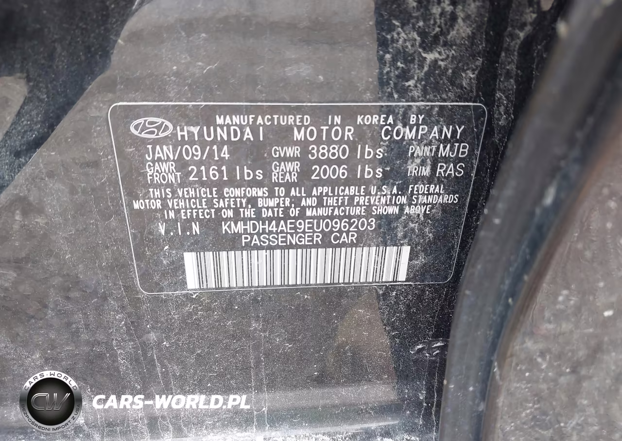 2014 Hyundai Elantra Limited VIN:KMHDH4AE9EU096203 - 9