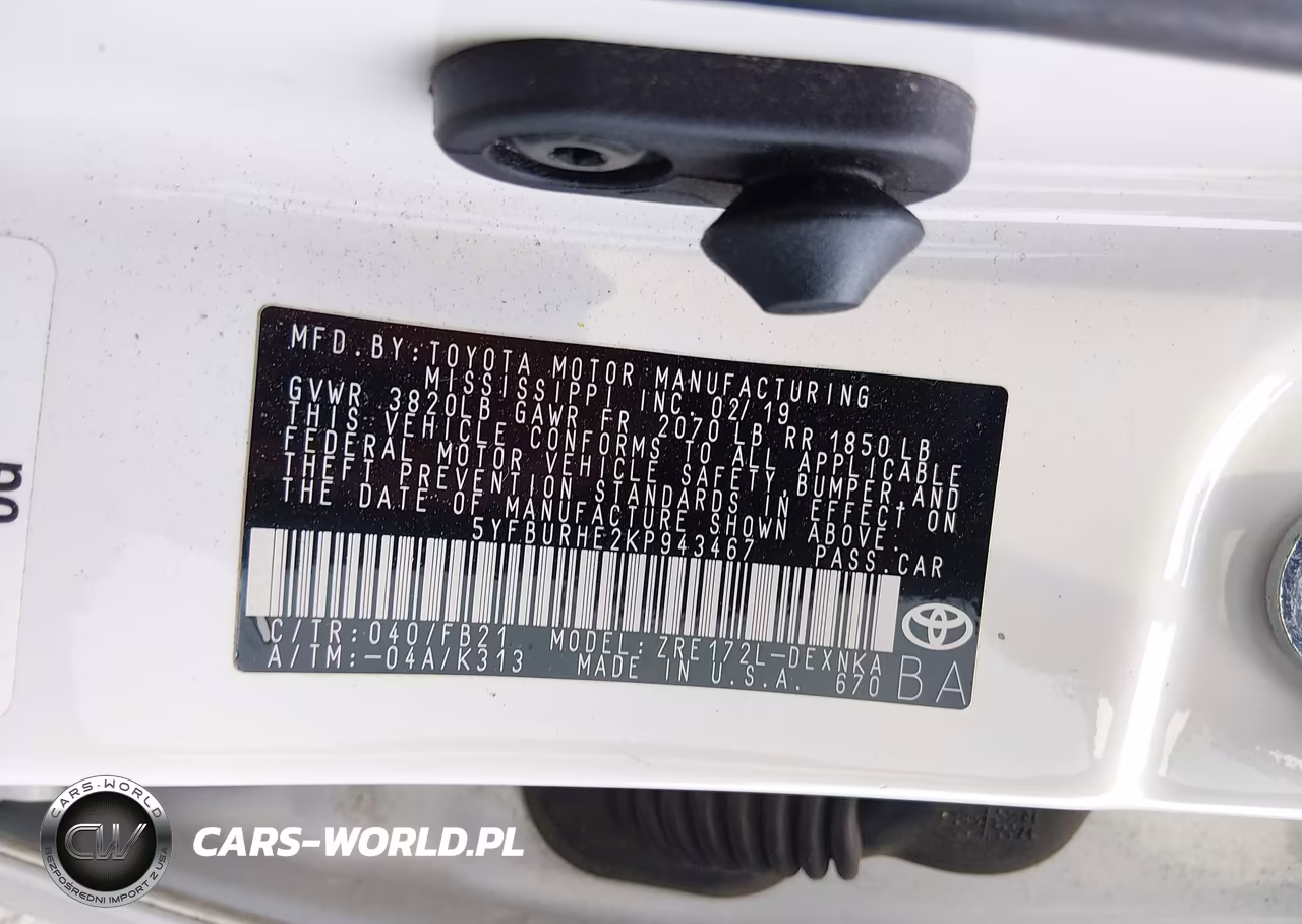 2019 Toyota Corolla Le VIN:5YFBURHE2KP943467 - 9