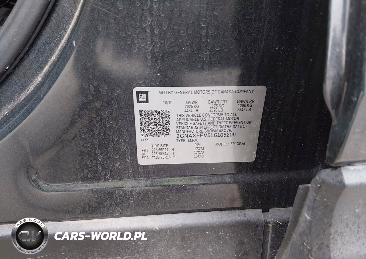 2020 Chevrolet Equinox Fwd 1Fl VIN:2GNAXFEV5L6165200 - 9