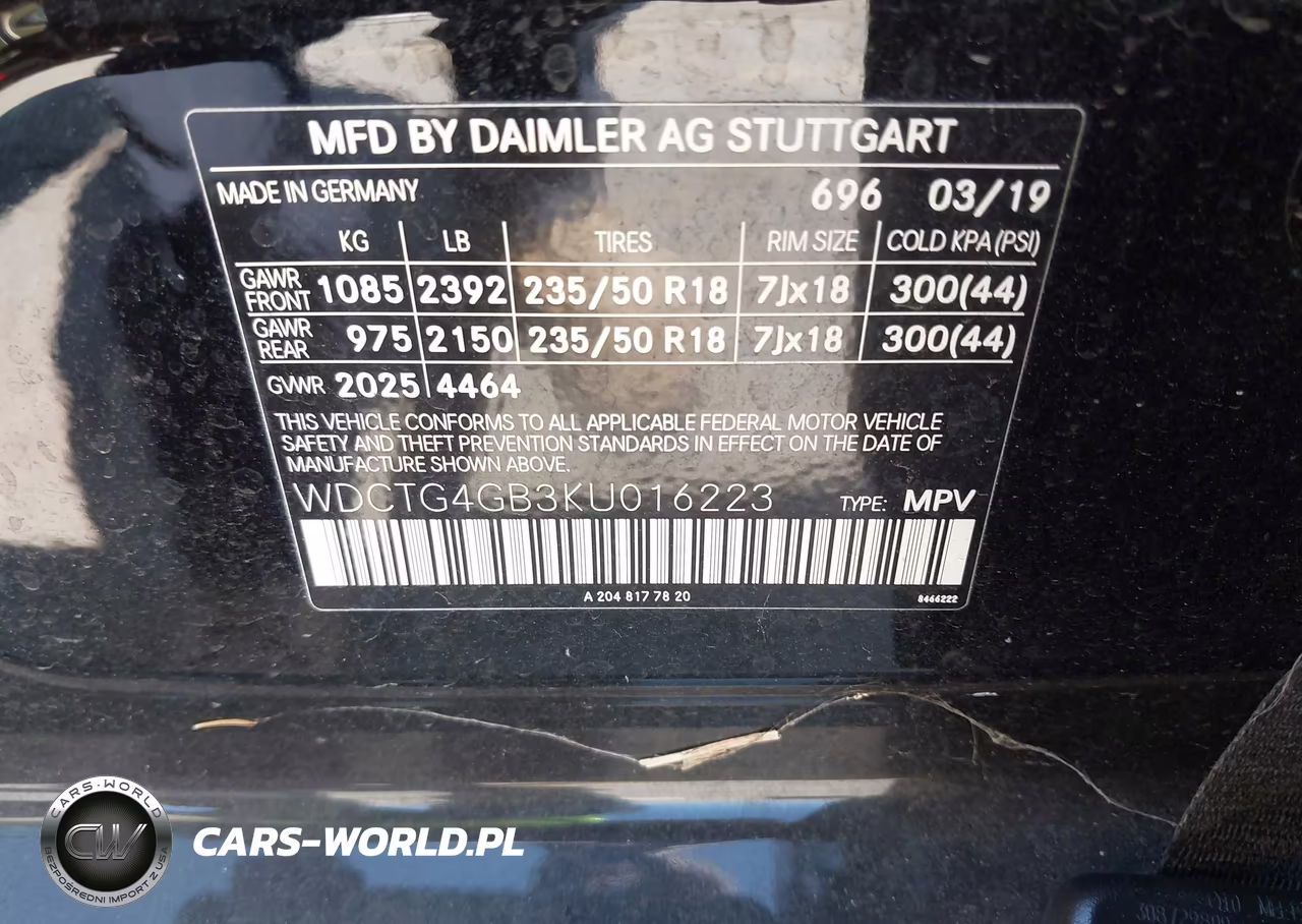 2019 Mercedes-Benz Gla 250 4Matic VIN:WDCTG4GB3KU016223 - 9