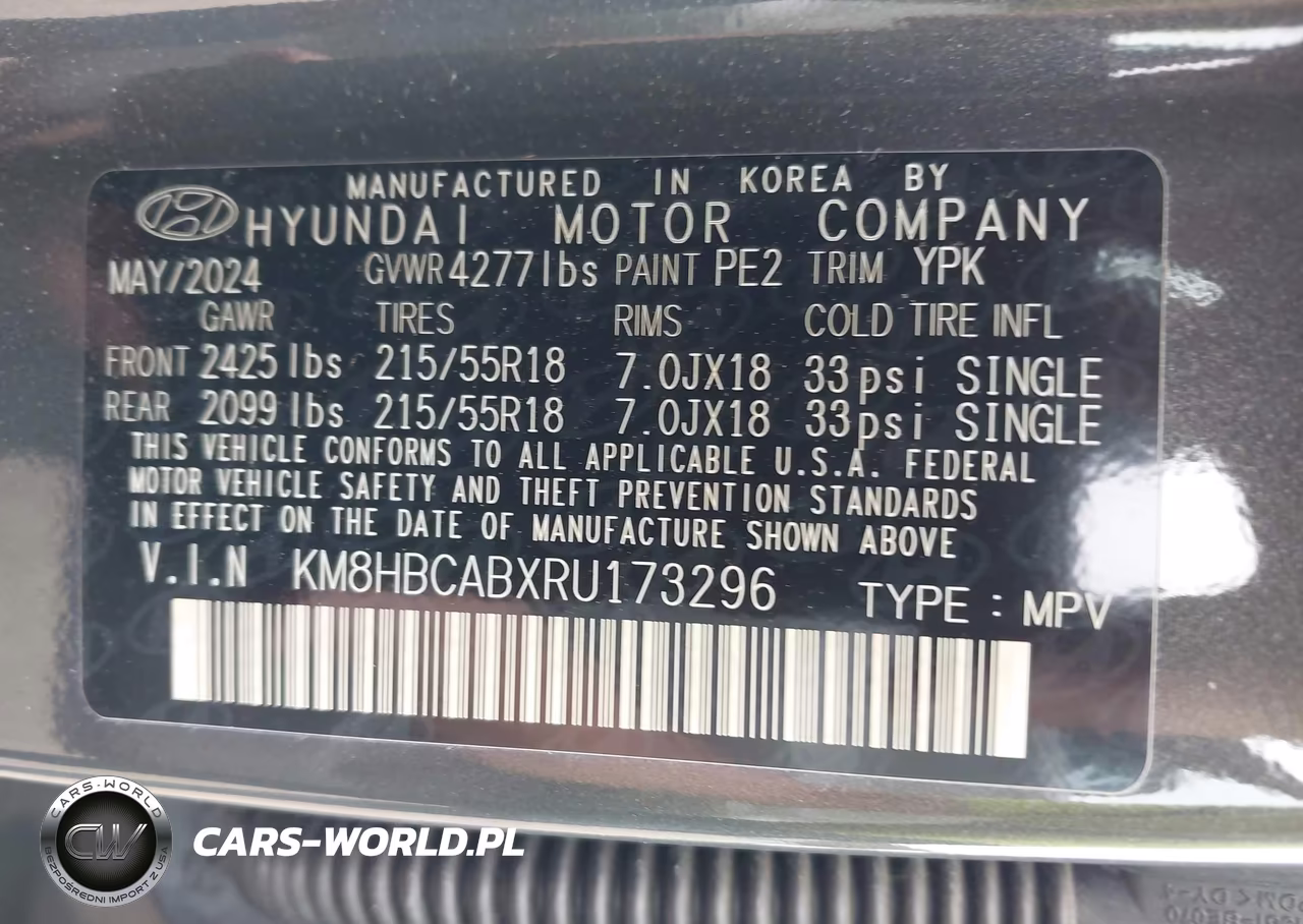 2024 Hyundai Kona Sel VIN:KM8HBCABXRU173296 - 9