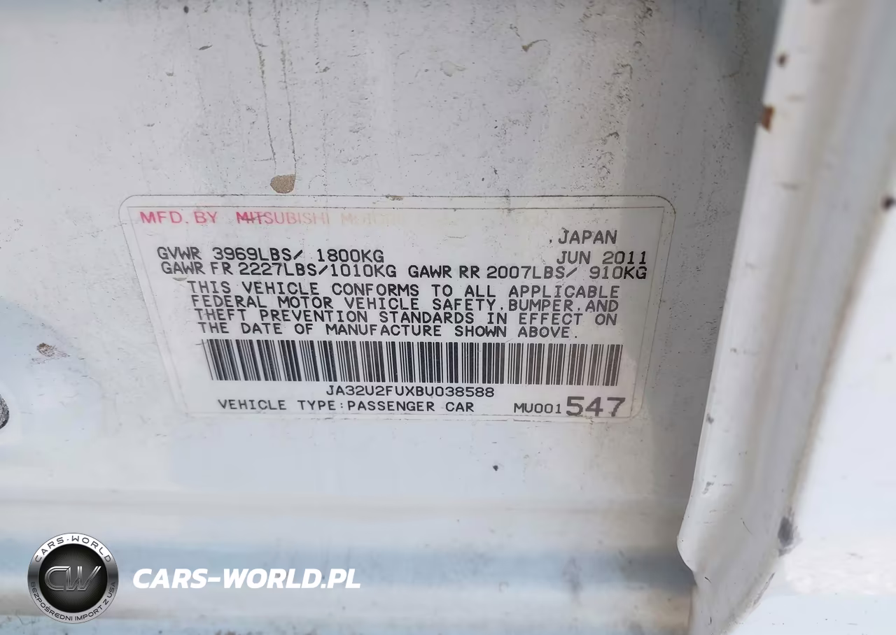 2011 Mitsubishi Lancer Es VIN:JA32U2FUXBU038588 - 9