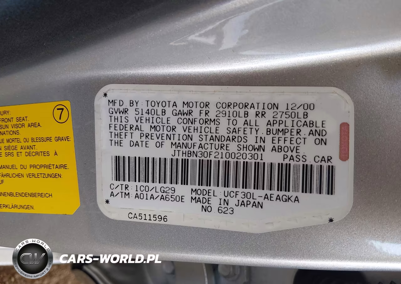2001 Lexus Ls 430 VIN:JTHBN30F210020301 - 9