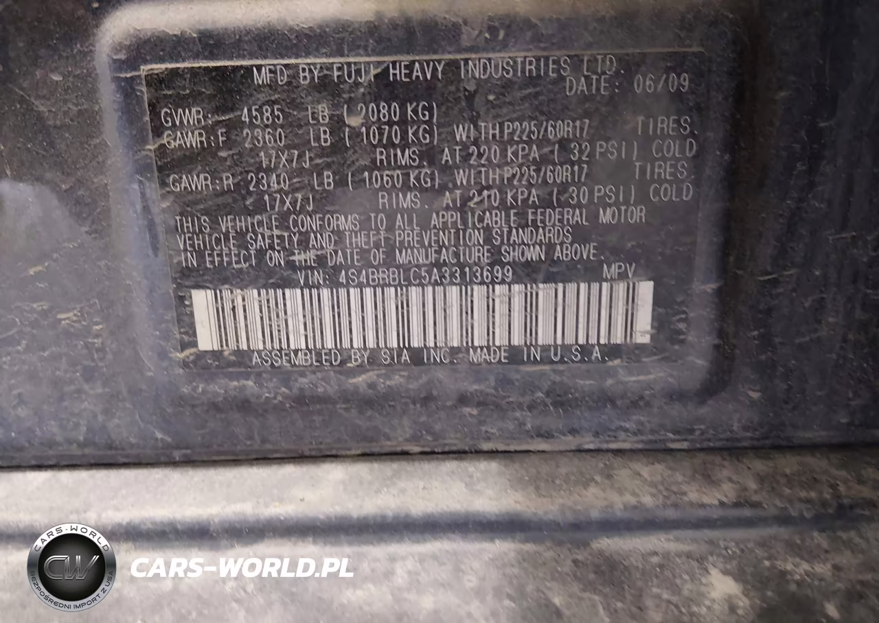 2010 Subaru Outback 2.5I Limited VIN:4S4BRBLC5A3313699 - 9