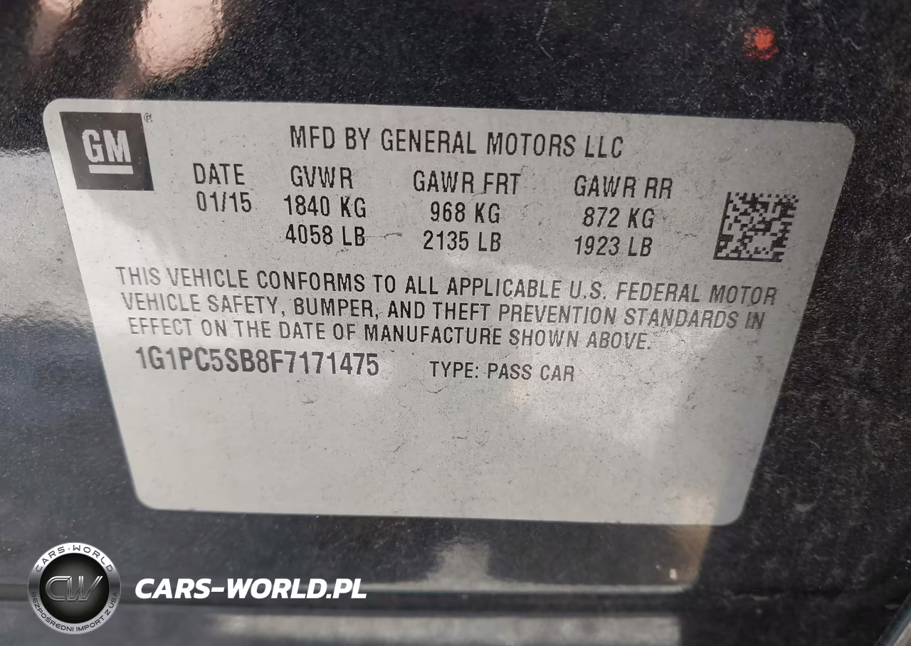 2015 Chevrolet Cruze 1Lt Auto VIN:1G1PC5SB8F7171475 - 9