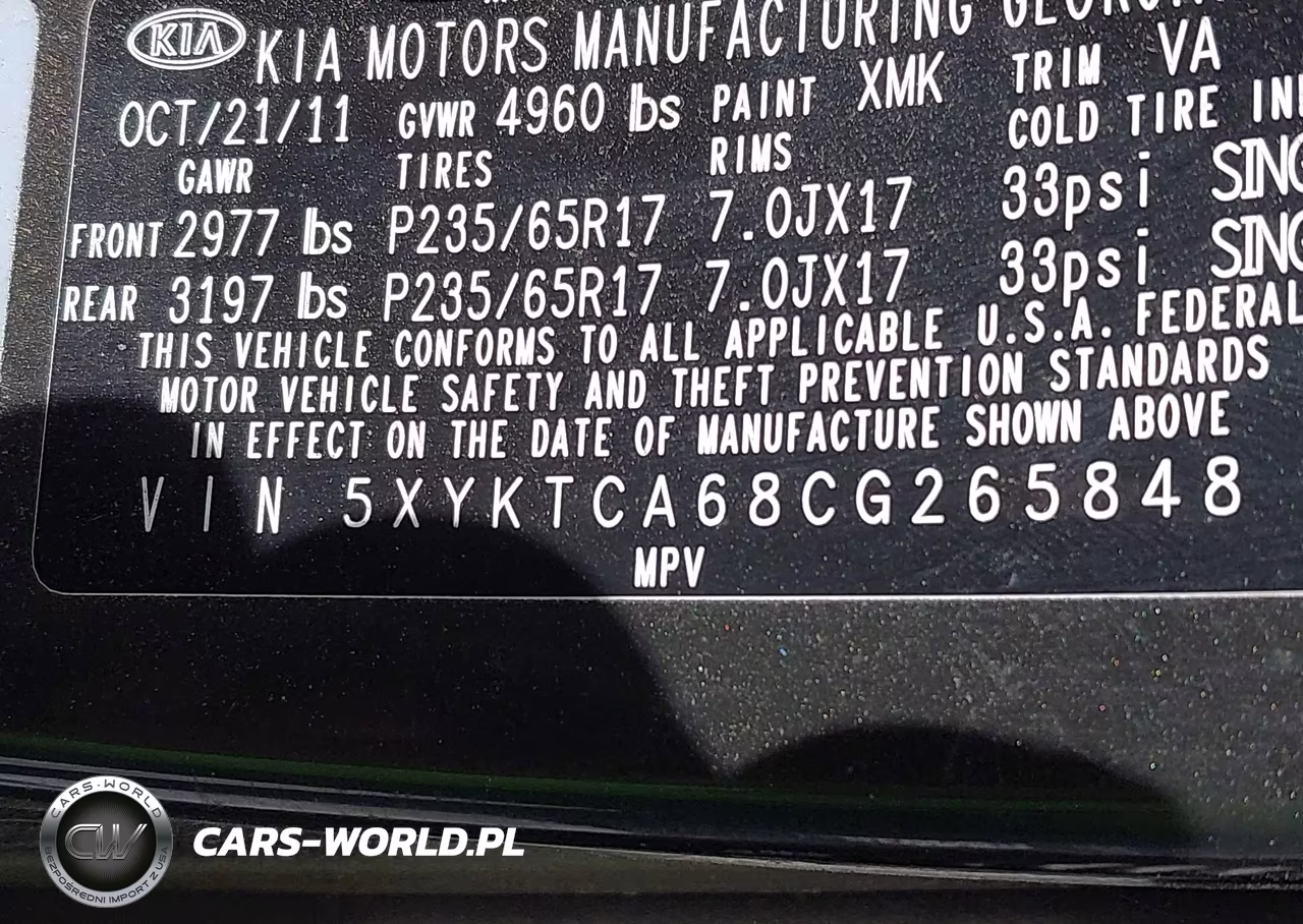 2012 Kia Sorento Lx VIN:5XYKTCA68CG265848 - 9