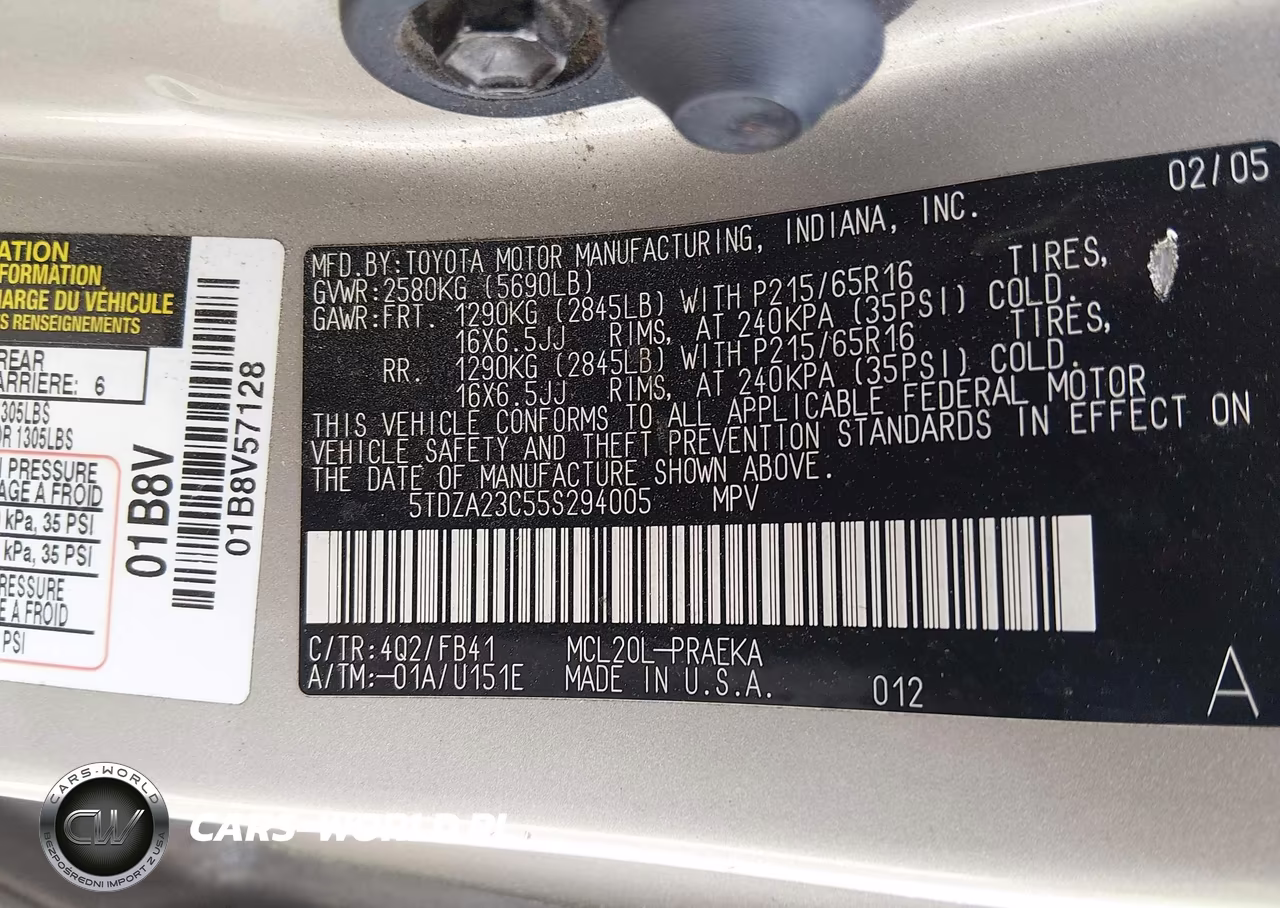2005 Toyota Sienna Le VIN:5TDZA23C55S294005 - 9