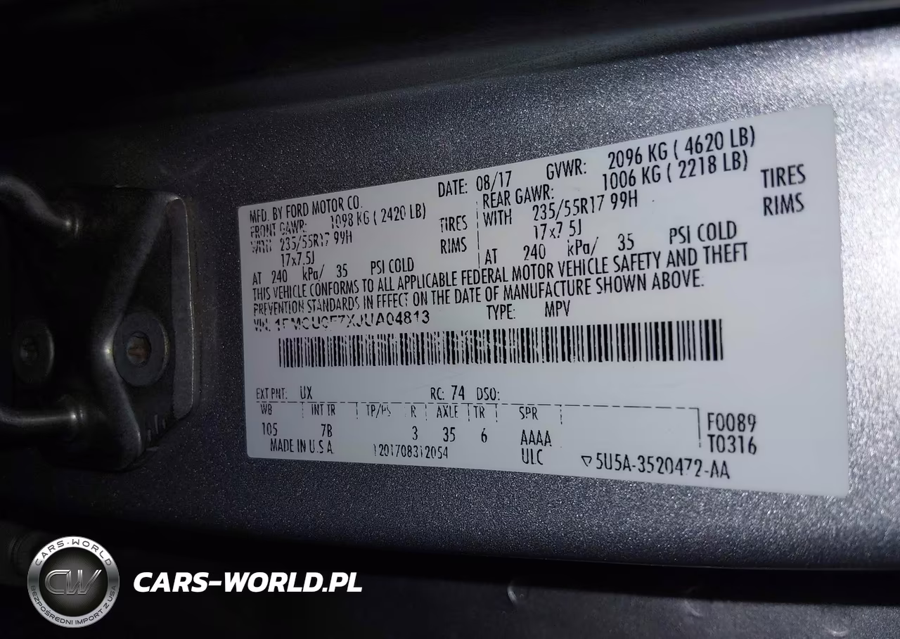 2018 Ford Escape S VIN:1FMCU0F7XJUA04813 - 9