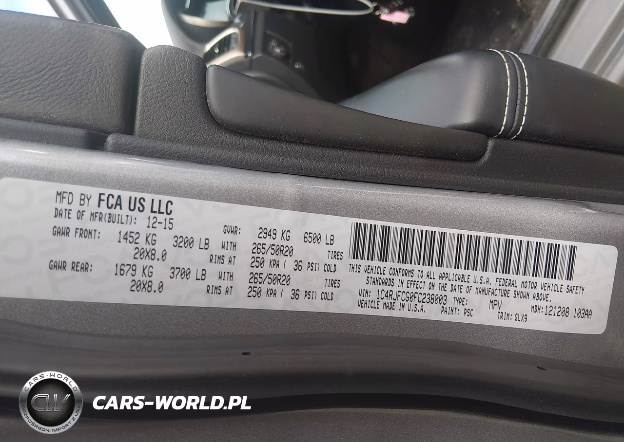 2015 Jeep Grand Cherokee Overland VIN:1C4RJFCG0FC238003 - 9