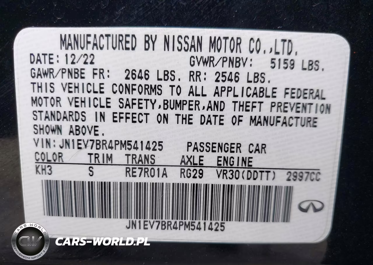 2023 Infiniti Q50 Luxe Awd VIN:JN1EV7BR4PM541425 - 9