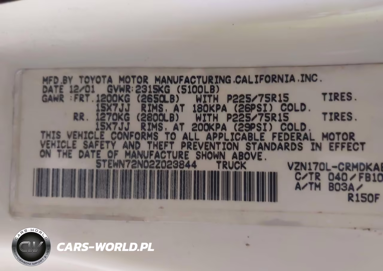 2002 Toyota Tacoma Base V6 VIN:5TEWN72N02Z023844 - 9