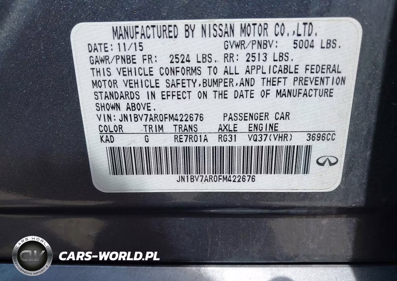 2015 Infiniti Q50 Premium VIN:JN1BV7AR0FM422676 - 9