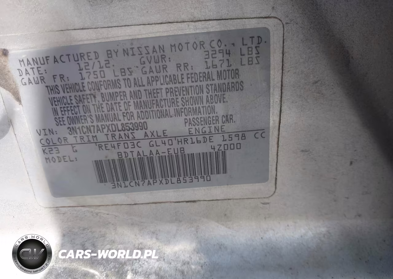 2013 Nissan Versa 1.6 S VIN:3N1CN7APXDL853990 - 9