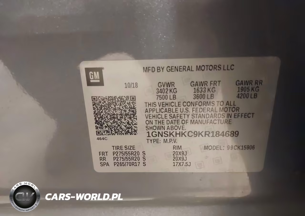 2019 Chevrolet Suburban Lt VIN:1GNSKHKC9KR184689 - 9