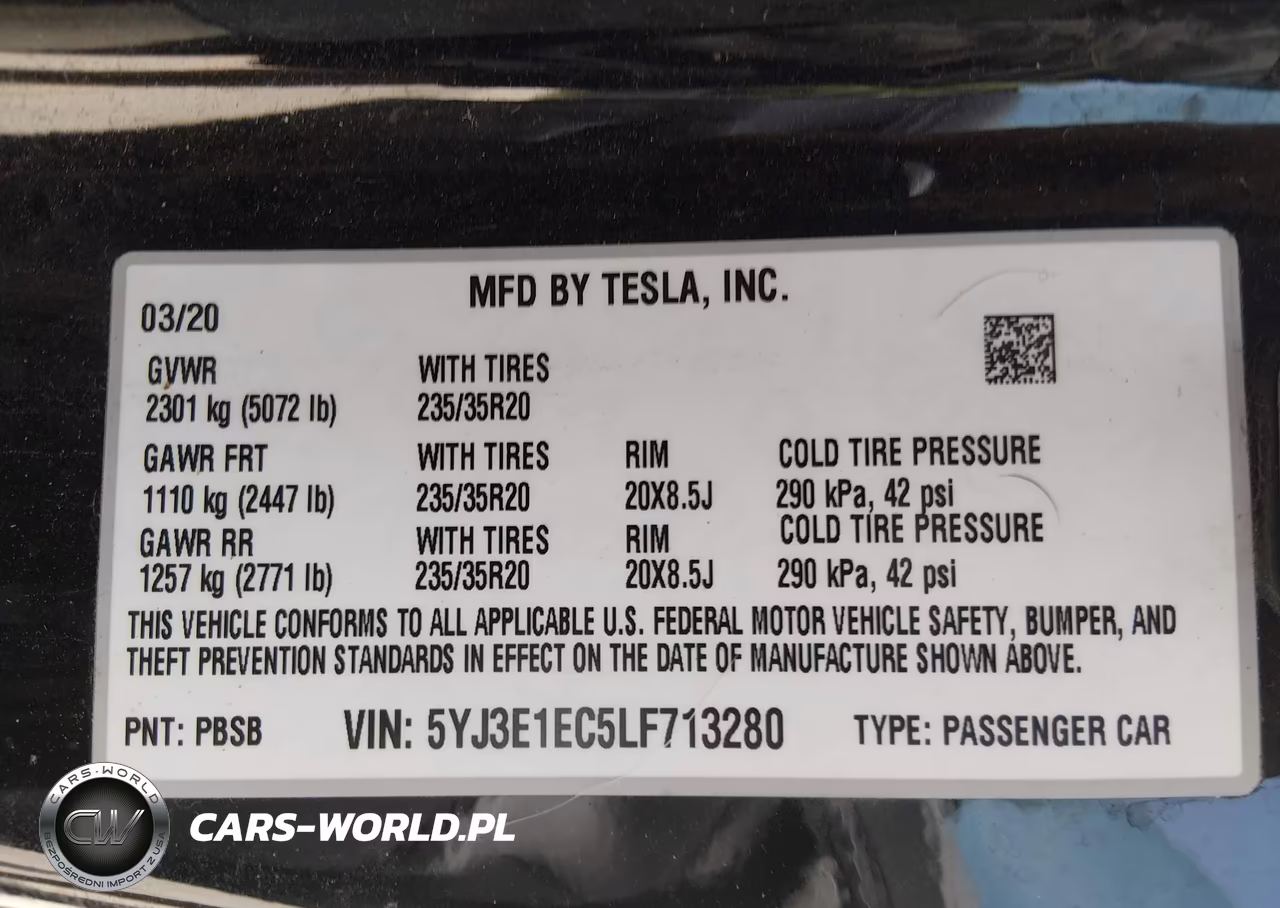2020 Tesla Model 3 Performance Dual Motor All-Wheel Drive VIN:5YJ3E1EC5LF713280 - 9