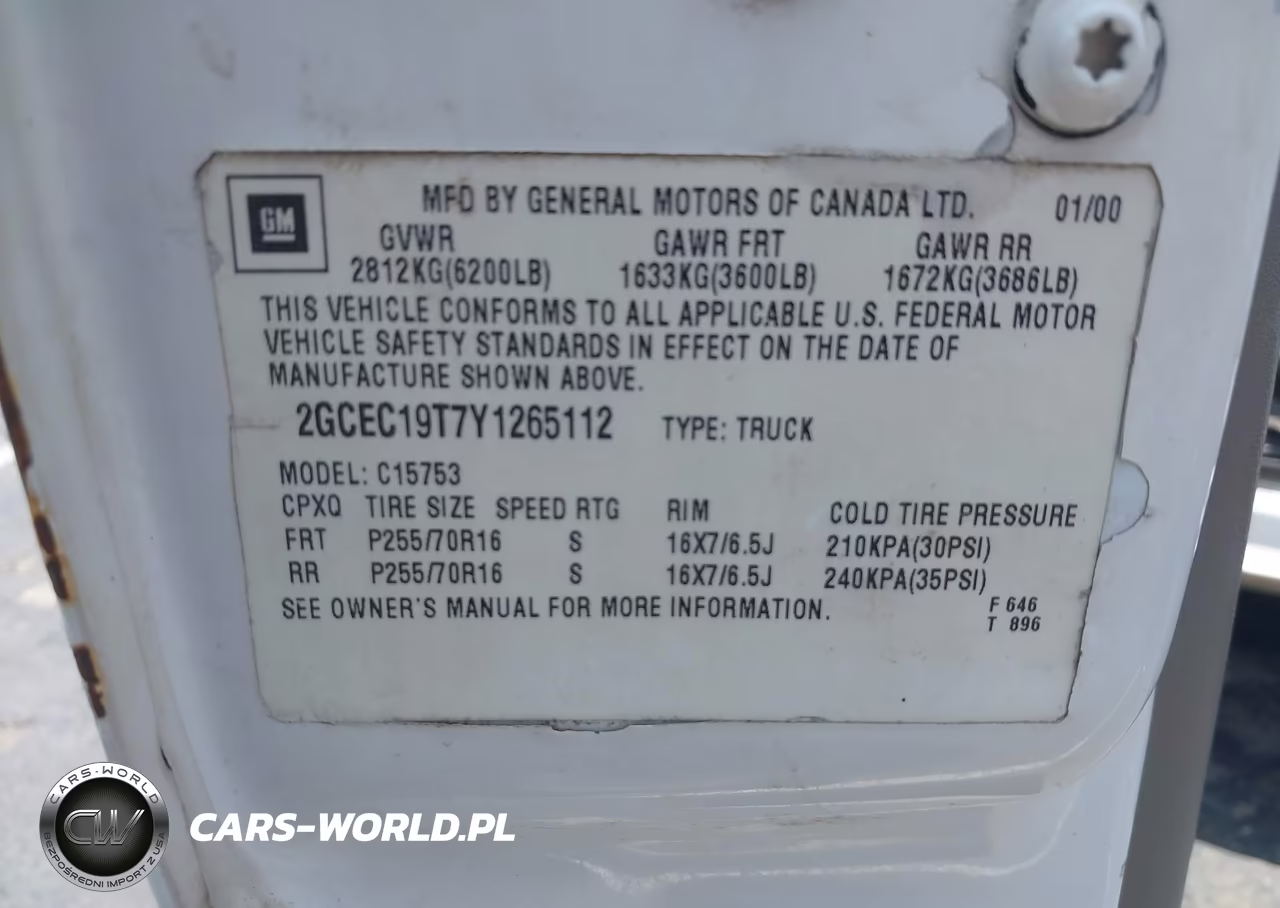 2000 Chevrolet Silverado 1500 Ls VIN:2GCEC19T7Y1265112 - 9