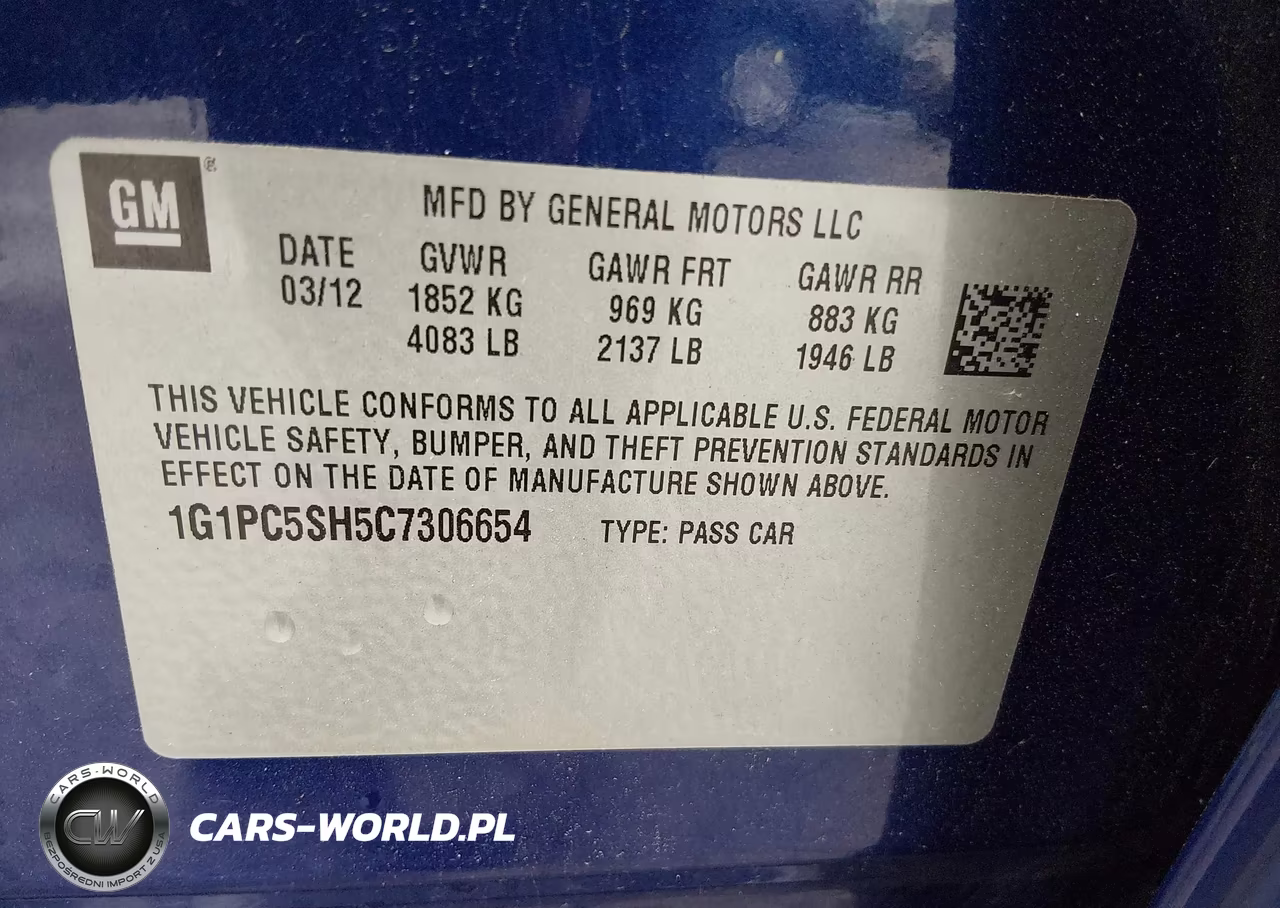 2012 Chevrolet Cruze Ls VIN:1G1PC5SH5C7306654 - 9