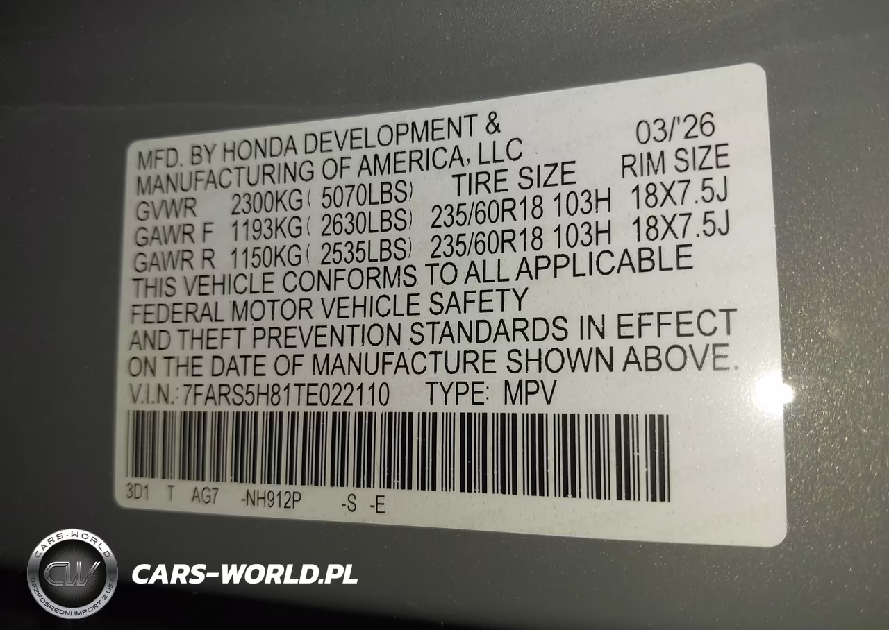 2026 Honda Cr-V Hybrid 2Wd Sport-L VIN:7FARS5H81TE022110 - 9