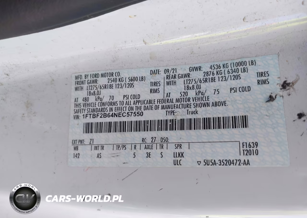 2022 Ford F-250 Xl-Xlt VIN:1FTBF2B64NEC57550 - 9