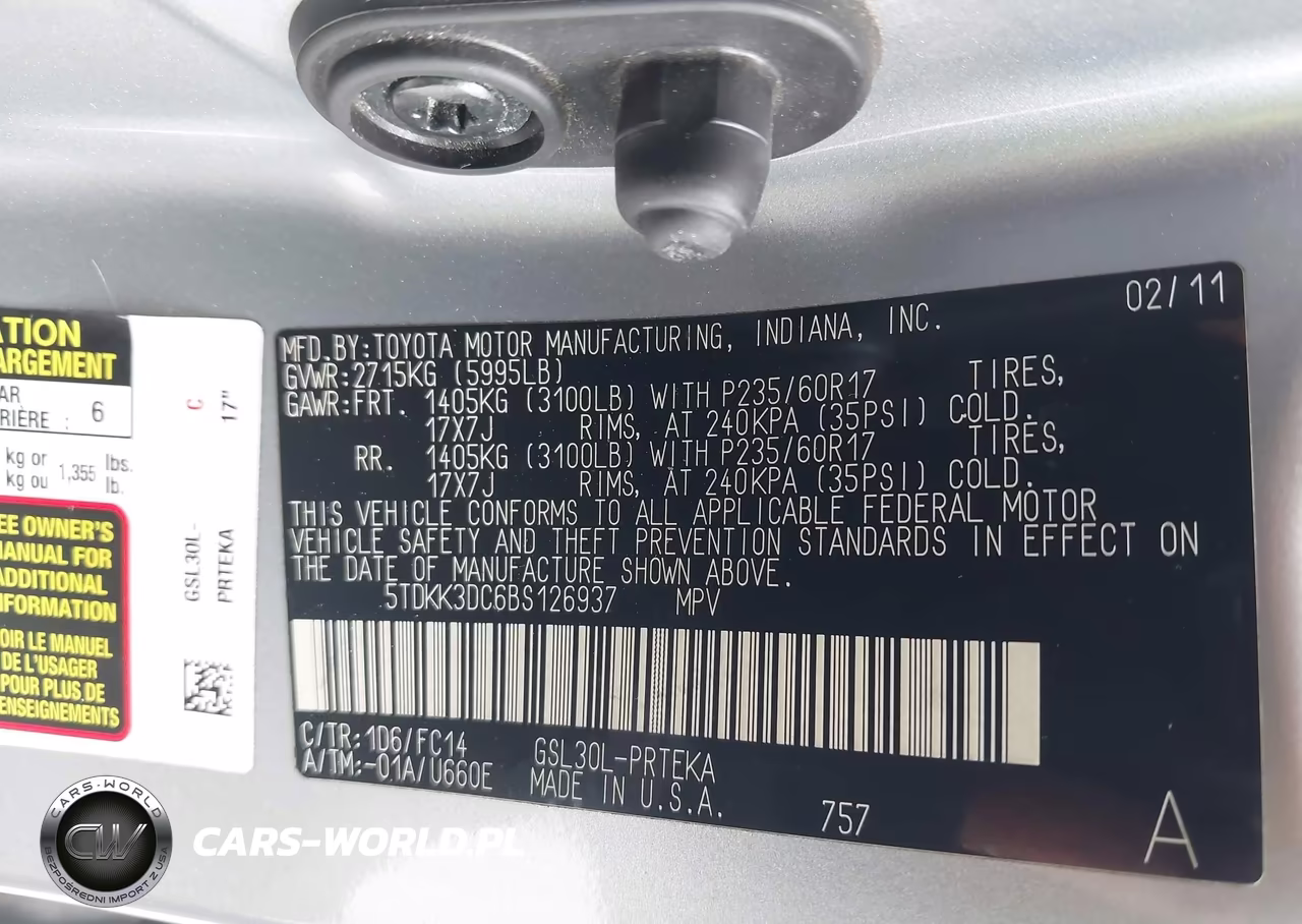 2011 Toyota Sienna Le V6 VIN:5TDKK3DC6BS126937 - 9