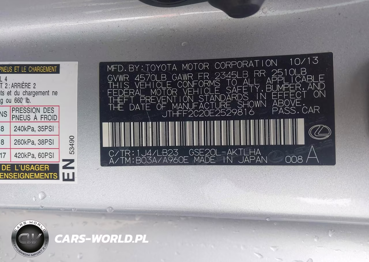 2014 Lexus Is 250C VIN:JTHFF2C20E2529816 - 9
