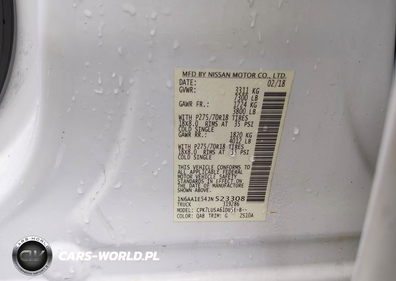 2018 Nissan Titan Pro-4X VIN:1N6AA1E54JN523308 - 9
