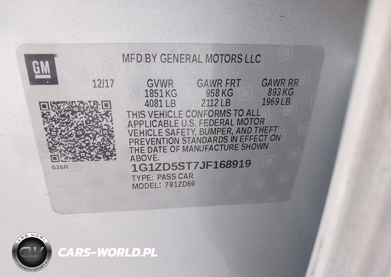 2018 Chevrolet Malibu Lt VIN:1G1ZD5ST7JF168919 - 9