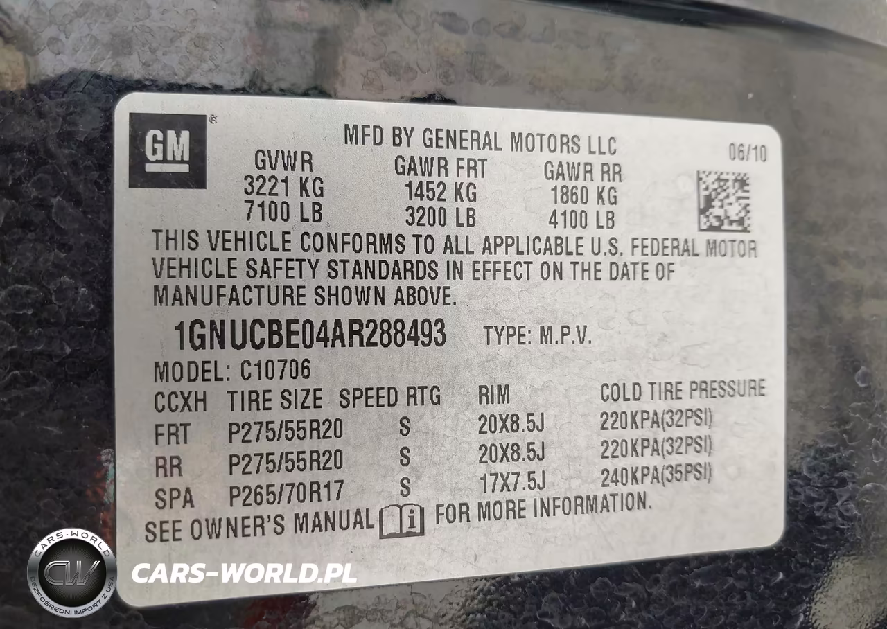 2010 Chevrolet Tahoe Lt VIN:1GNUCBE04AR288493 - 9