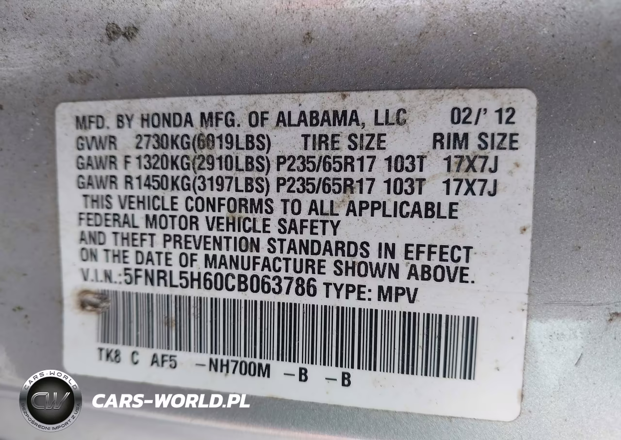 2012 Honda Odyssey Ex-L VIN:5FNRL5H60CB063786 - 9