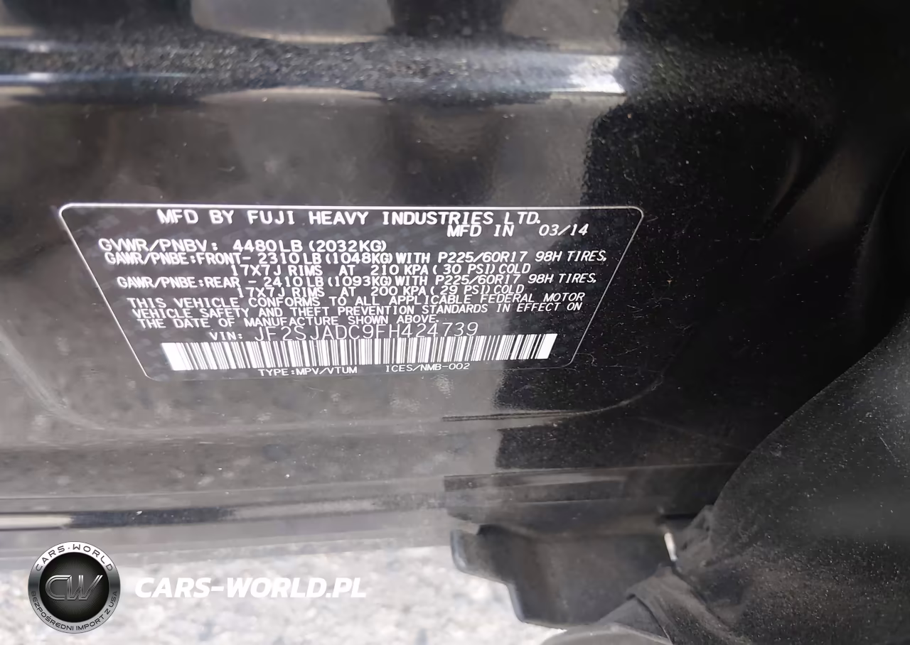 2015 Subaru Forester 2.5I Premium VIN:JF2SJADC9FH424739 - 9