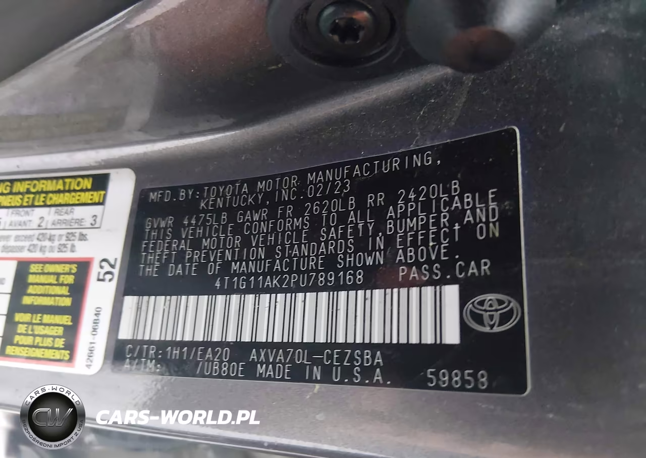 2023 Toyota Camry Se VIN:4T1G11AK2PU789168 - 9