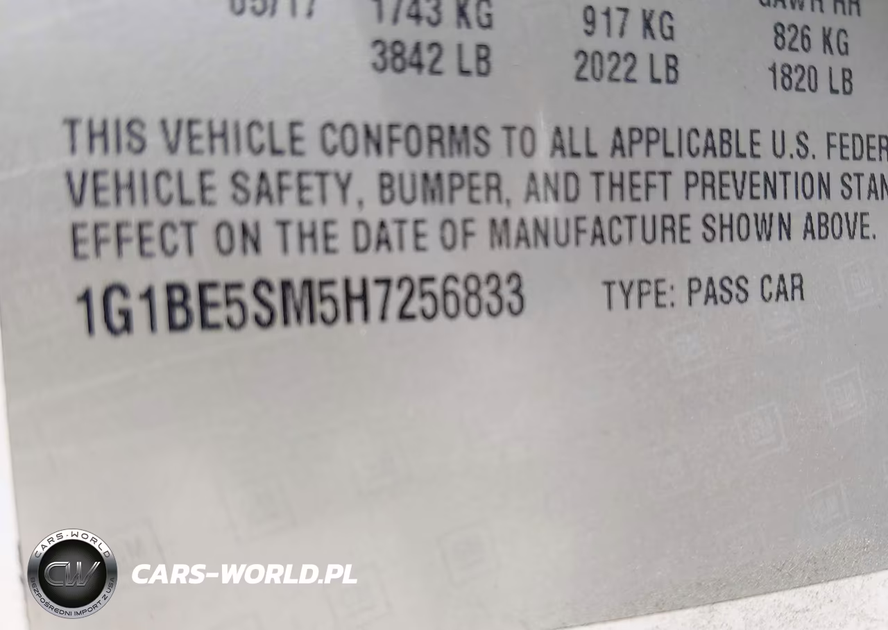 2017 Chevrolet Cruze Lt Auto VIN:1G1BE5SM5H7256833 - 9