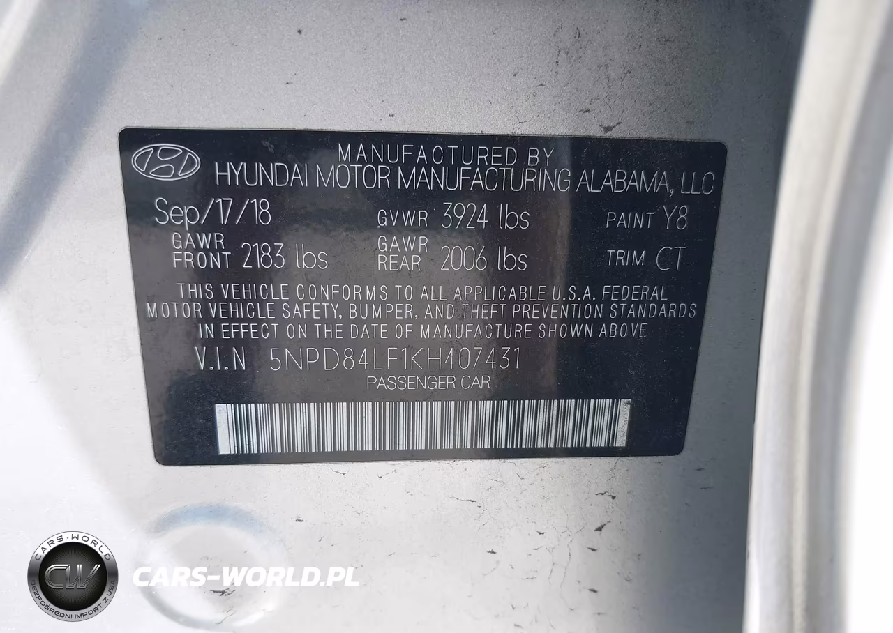 2019 Hyundai Elantra Sel VIN:5NPD84LF1KH407431 - 9