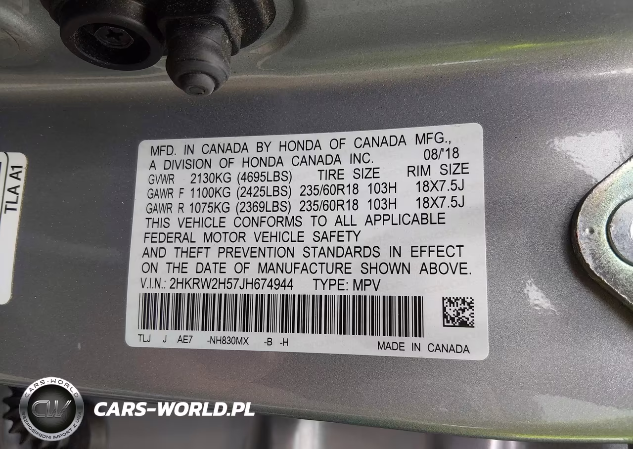 2018 Honda Cr-V Ex VIN:2HKRW2H57JH674944 - 9