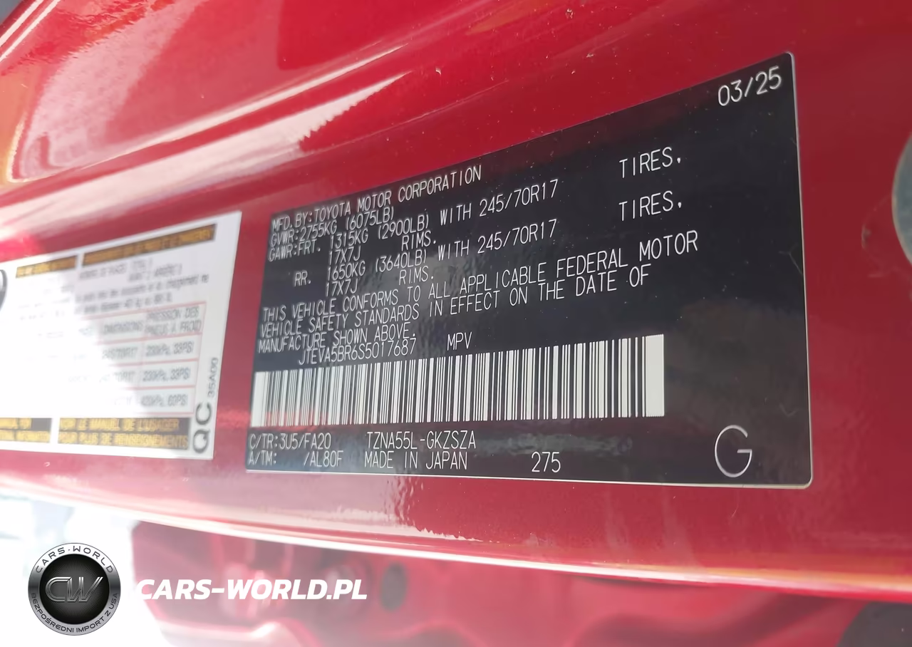 2025 Toyota 4Runner Sr5 VIN:JTEVA5BR6S5017687 - 9