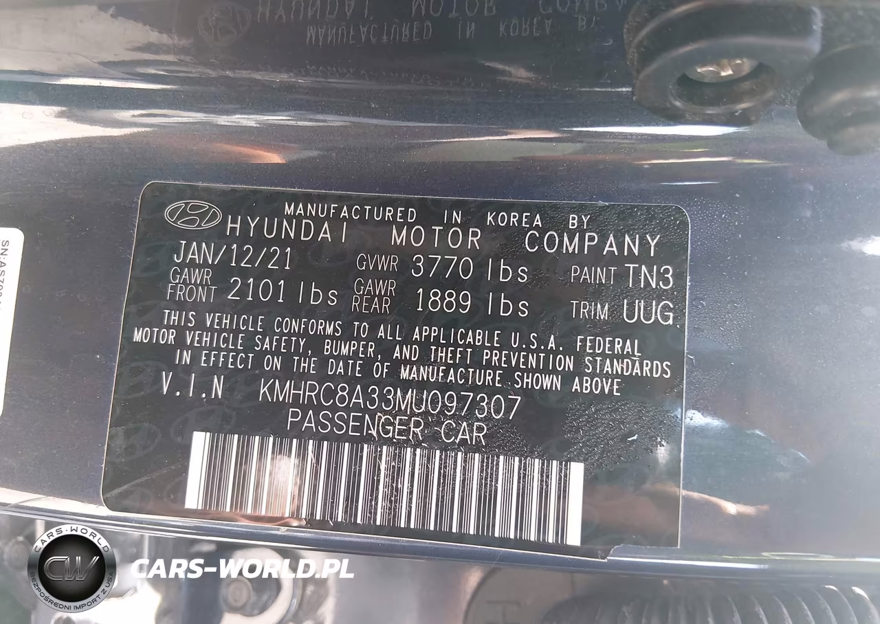 2021 Hyundai Venue Denim VIN:KMHRC8A33MU097307 - 9