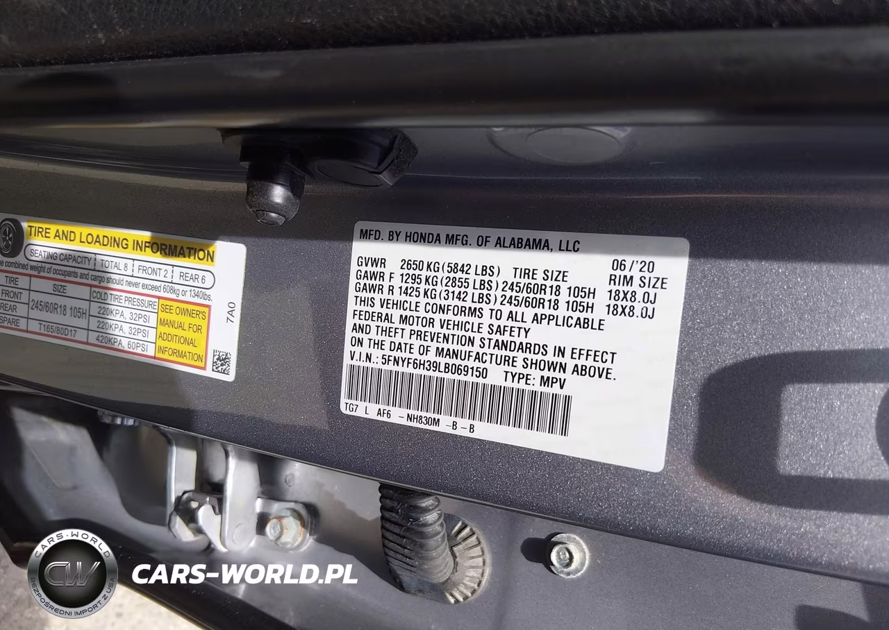 2020 Honda Pilot Awd Ex VIN:5FNYF6H39LB069150 - 9