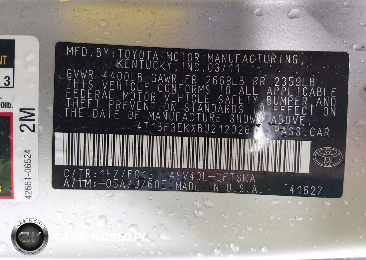 2011 Toyota Camry Se VIN:4T1BF3EKXBU212026 - 9