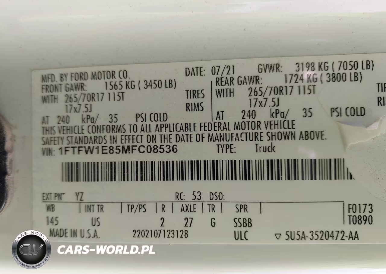 2021 Ford F-150 Xlt VIN:1FTFW1E85MFC08536 - 9