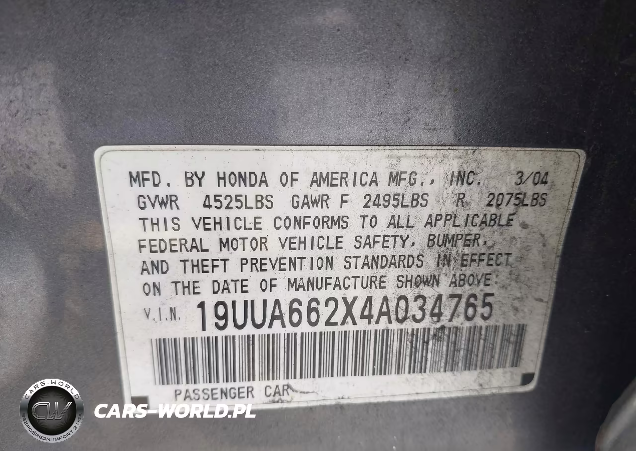 2004 Acura Tl VIN:19UUA662X4A034765 - 9